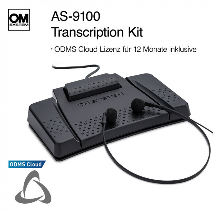OM-System (ehemals Olympus) AS-9100 Transcription-Kit, inkl. Fußschalter, Kopfhörer, Software