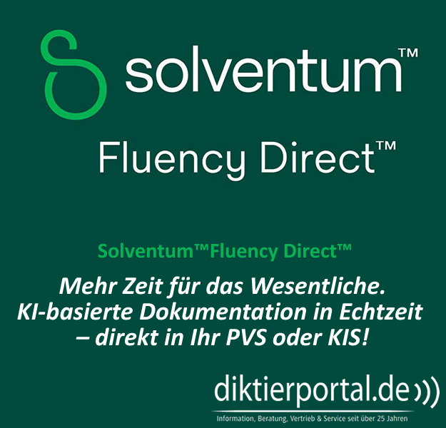 Solventum™ Fluency Direct™ medizinische KI-Spracherkennungs-Software | Laufzeit 12 Monate | Preis pro Jahr