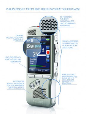 Philips DPM 8200 Pocket Memo Digitales Diktiergerät